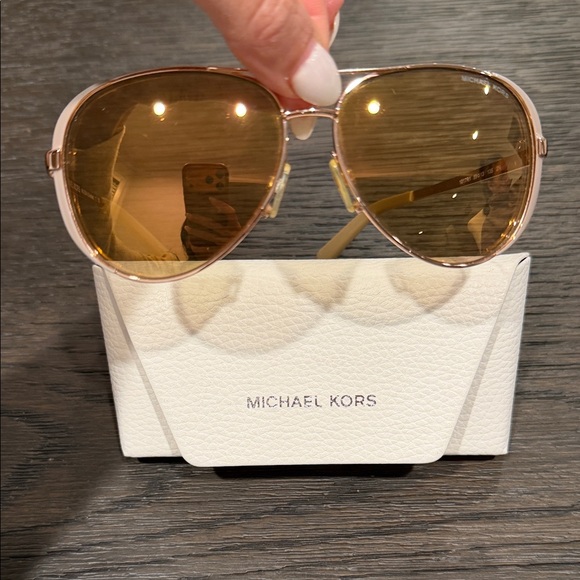 Michael Kors Accessories - Michael Kors Gold-Tinted Aviator Sunglasses
